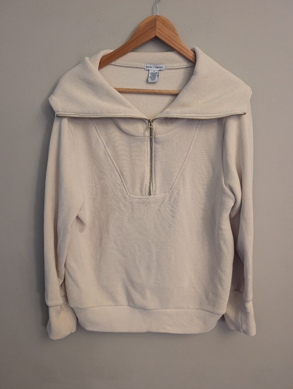Better Together Cream Quarter-Zip Pullover Sweater Size S